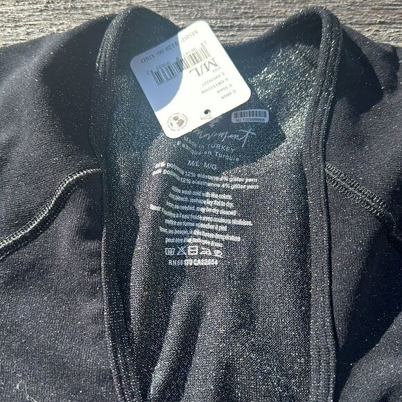 Free People Flash Forward One-Piece Onesie Black Sparkle M/L NWT‎ BODYSUIT - Picture 7 of 9